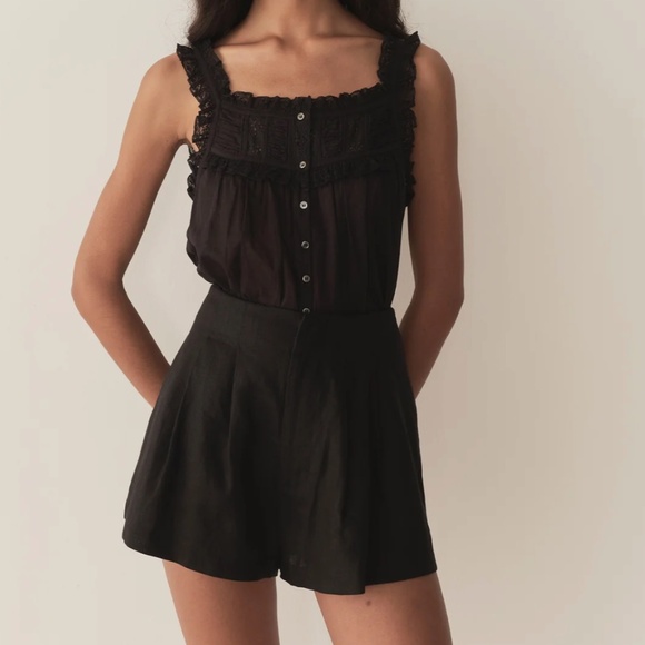 Doen LARUE LINEN SHORT IN BLACK - Picture 4 of 5